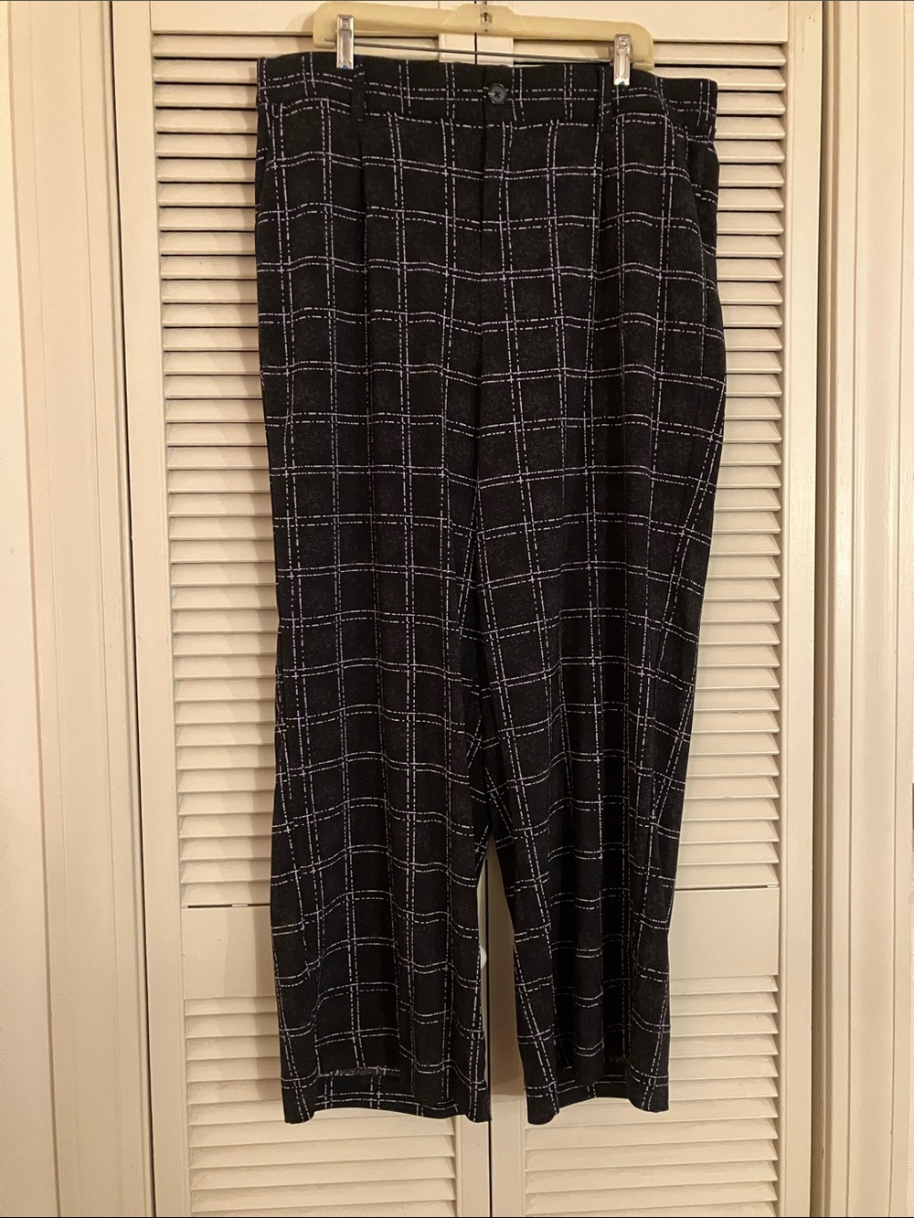 torrid Size 16 high waist wide leg Black Windowpane Dress Pants